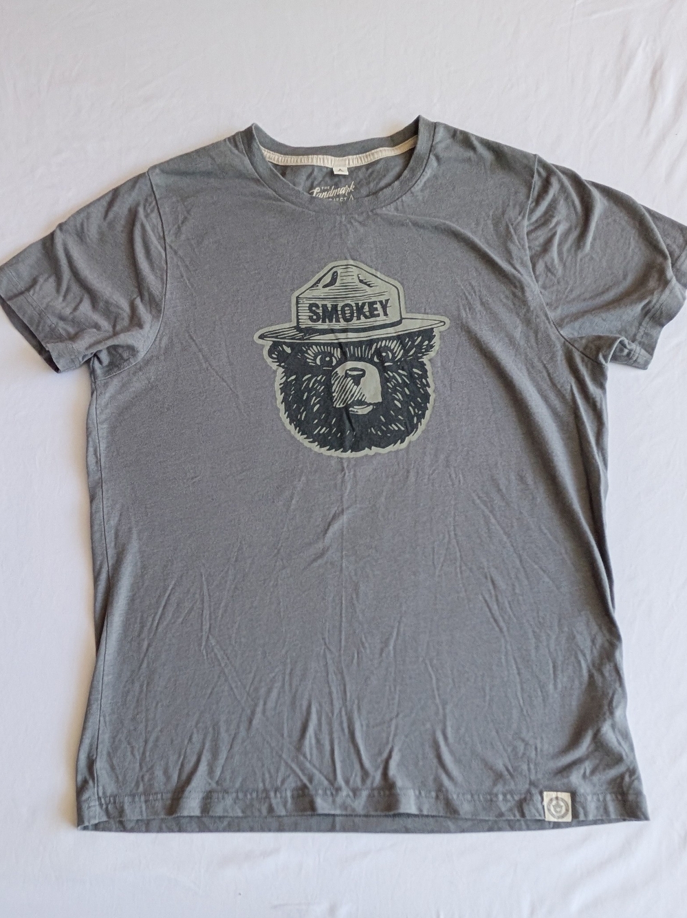 Landmark Project Grey Smokey The Bear Mens Sustainable Cotton Blend Shirt Large